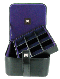 CB03 - Black and Purple PU cufflink box 