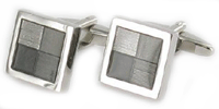 CL06 Cuff Links Grey Squares