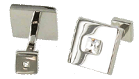 CL12 Cuff Links Square/Crystal  