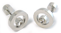CL14 Cuff Links Round/Crystal  