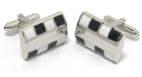 CL22 Cuff Links B/W Chequered  
