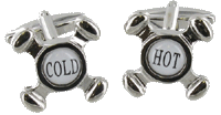 CL49 Cuff Links Hot & Cold Taps 