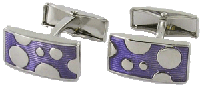 CL97 Cufflinks Purple Chrome Circles