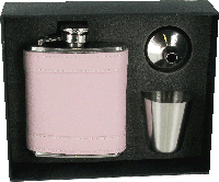 FL31- 3oz Pink Stainless Steel Flask in Gift Box