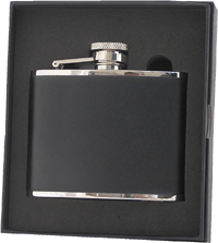FL2 - 4oz Black Leather Flask