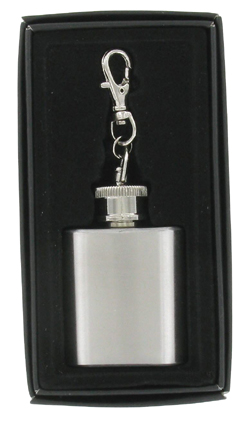 FL36 - 1oz Stainless Steel Flask on Key Chain