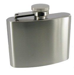 FL49 - 4oz High Polish Basic Flask in white stock box