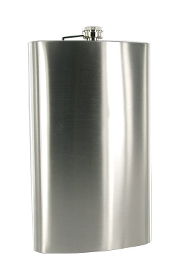 FL50 - 64oz High Polish basic flask in white stock box