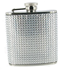 FL53 - 6oz Sparkly Silver Bling Flask