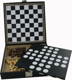 GAM03 - 5 in 1 Games Set In Black PU Case 22 x 22.5 x 6.5cm 