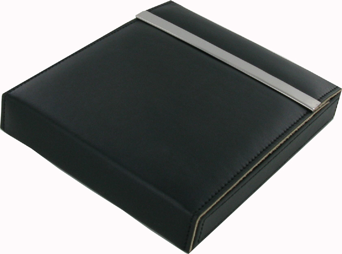 GAM05 - Draughts/Chess/Backgamon Travel Set in Black PU Case 16.7 x 18.2 x 3cm 