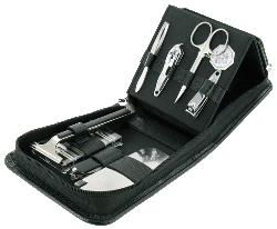 MAN9 - Gents Grooming Set with Razor and Clothes Brush In PU Case 