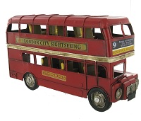 MOD09 Red London Bus Metal Model 28x12x10cm