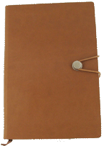 NB10 Lined A5 Notebook With Elastic Fastener & Stud Brown 