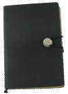 NB12 Lined A6 Notebook With Elastic Fastener & Stud Black 