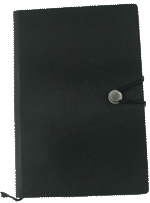 NB13 Lined A5 Notebook With Elastic Fastener & Stud Black 