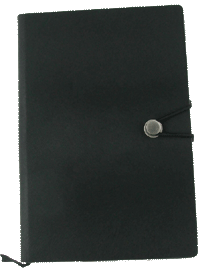 NB14 Lined B5 Notebook With Elastic Fastener & Stud Black  