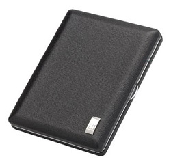 PA9135- Dunhill Black Sidecar Hard Leather Superking Cigarette Case Holds 20