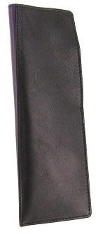 PEC2 Black and Purple soft leather pen case
