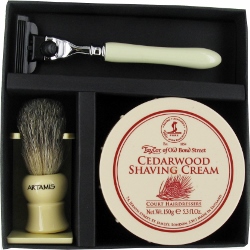 SHVS2-55 - Gift Box with Ivory Mixed Badger Brush and Razor