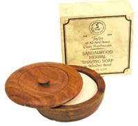 TAY-1050 Taylors Of Old Bond Street Wooden Shaving Bowl With Hard Sandalwood Soap