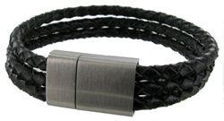 WB32 Leather/ Stainless Steel Triple Plait 