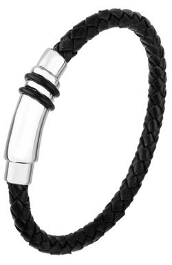 WB35 Leather/Rubber/Stainless Steel Thick Plait