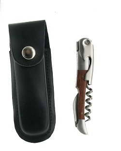 WS16 - Stainless Steel Waiters Friend In Leather Case