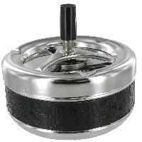 Steel and Black Press down ashtray 13cm - AS9