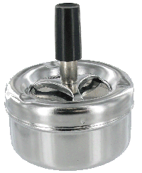 Steel Spinner Press down ashtray 9.6cm - AS11