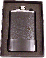 FLC3 - Black Leather Flask and cups