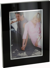 FRA16 Photo Frame Silver Aluminium & Black Silk Screen 13 x 18cm 