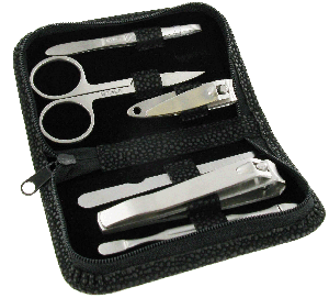 MAN7 - 6 Piece Stainless Manicure Set In PU Case