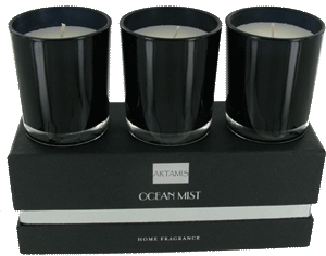 CAN03OM Fragranced Candles Set of 3 Ocean Mist 