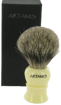 SHV104 - Pure Badger Shaving Brush With Ivory Coloured Handle