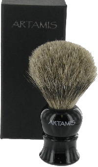 SHV105 - Pure Badger Shaving Brush With Black Coloured Handle
