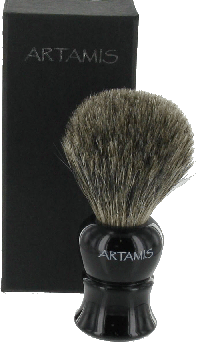 SHV107 - Mixed Badger Shaving Brush With Black Coloured Handle