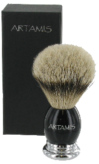 SHV115 - Silvertip Badger Shaving Brush With Ebony Coloured Handle