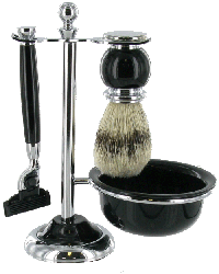 SHV119 - Mach 3 Shaving Set Bristle Brush With Bowl