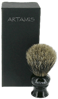 SHV52 - Pure Badger Shaving Brush With Black Coloured Handle