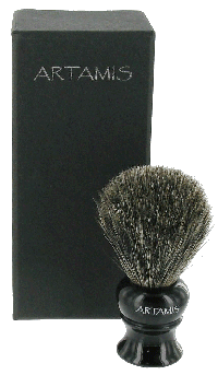 SHV56 - Mixed Badger Shaving Brush With Black Coloured Handle