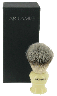SHV57 - Synthetic Badger Shaving Brush With Ivory Coloured Handle