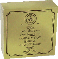 TAY1-051 Taylors Of Old Bond Street Sandalwood Hard Shaving Soap Refill 100g