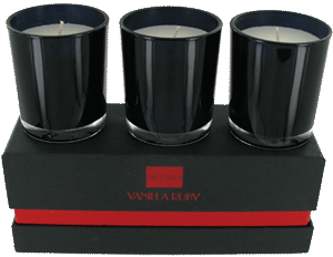 CAN03VR Fragranced Candles Set of 3 Vanilla Ruby 